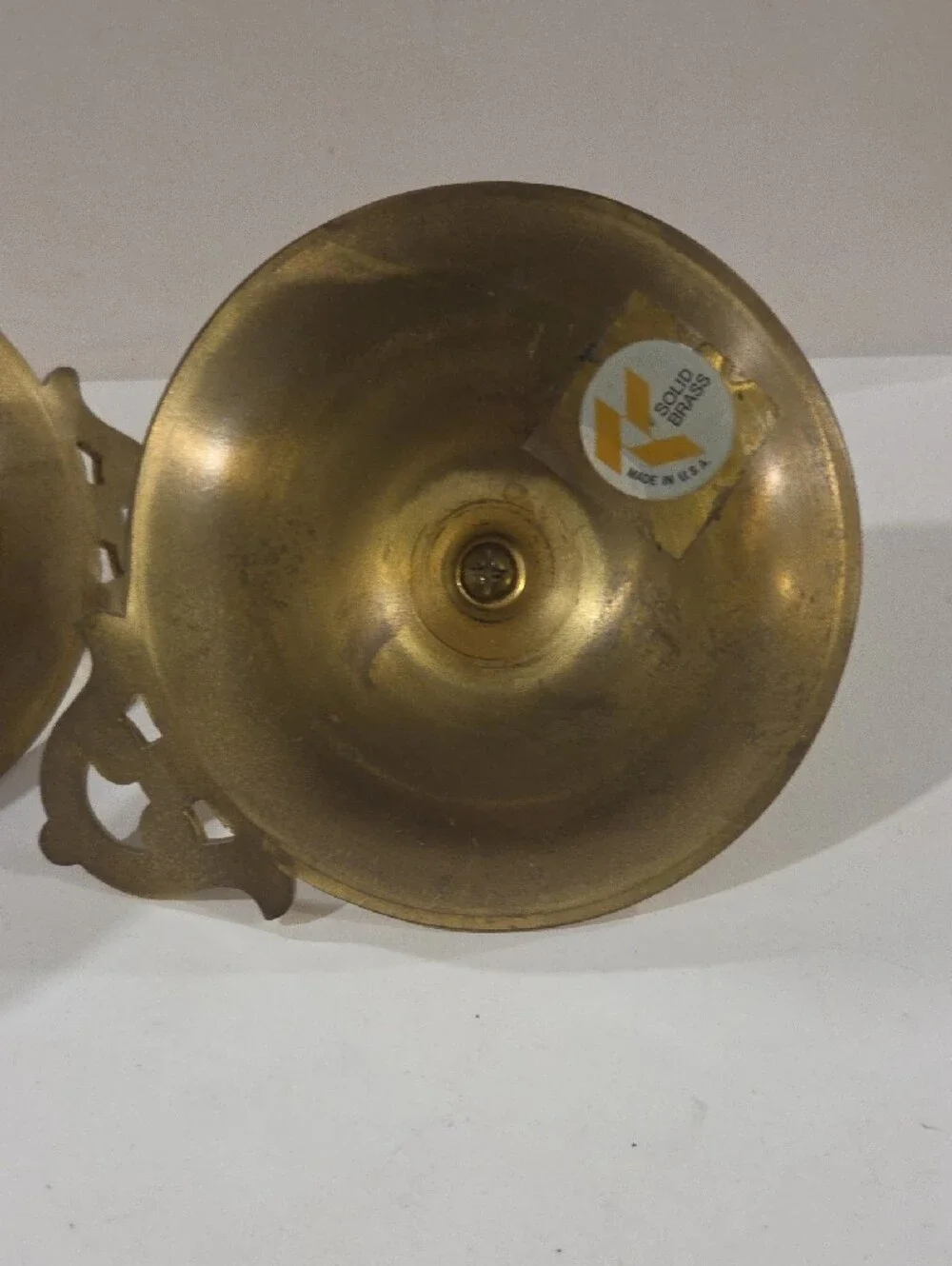 Solid Brass Bedside Chamberstick Candle Holders - Pair